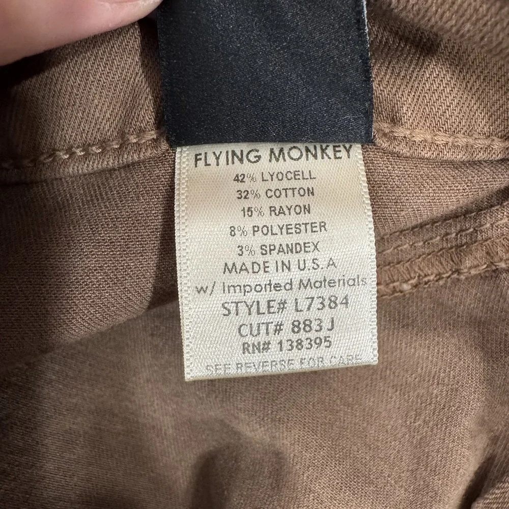 Flying Monkey Jeans Womens 27 Brown Slim Skinny Stretch Comfort Flex Low USA‎